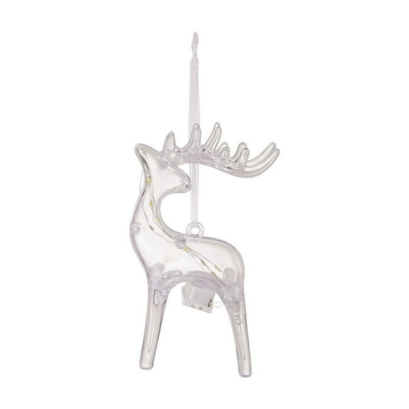 Mecorevxz Christmas Hanging Lighted Ornaments Crystal Acrylic Reindeer Shaped Christmas Ornaments for Christmas Tree Indoor Home Decor,Christmas Gifts