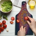 thumbnail image 3 of Lotus Cutting Board, Ornamental Vibrant Mandala Universe Folk Tribal Illustration Print, Decorative Tempered Glass Cutting and Serving Board, Wine Bottle Shape, Multicolor, by Ambesonne, 3 of 5