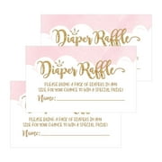 25 Diaper Raffle Ticket Lottery Insert Cards For Pink Girl Heaven Sent Baby Shower Invitations, Supplies and Games For Baby Gender Reveal Party, Bring a Pack of Diapers to Win Favors, Gifts and Prizes