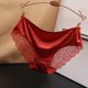 thumbnail image 2 of Braguitas de malla sexy con lazo para mujer: satén sin costuras de cintura baja, tallas M-XL con cintura/longitud, diseño triangular color nude, 2 of 3
