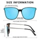 thumbnail image 5 of Gafas de Sol Polarizadas Oversized DUCO W016 para Mujer Negro/Azul, 5 of 6