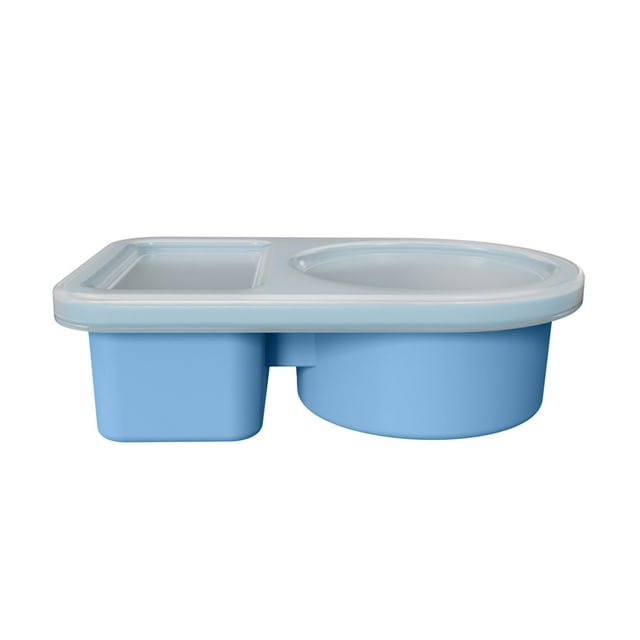 JASKFLY Silicone Sauce Box 1-Pack Silicone Double Compartment Sauce Container with Lid
