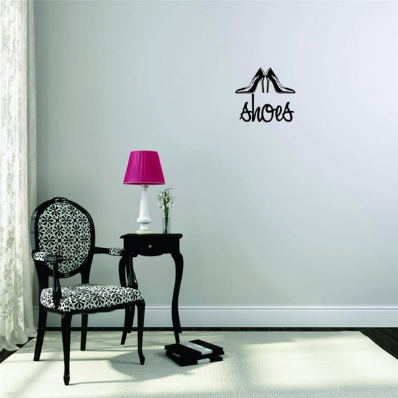 Custom Wall Decal Sticker Shoes Teen Girls Fashion Wardrobe Bedroom Closet Quote Home Decor 16 x 16"
