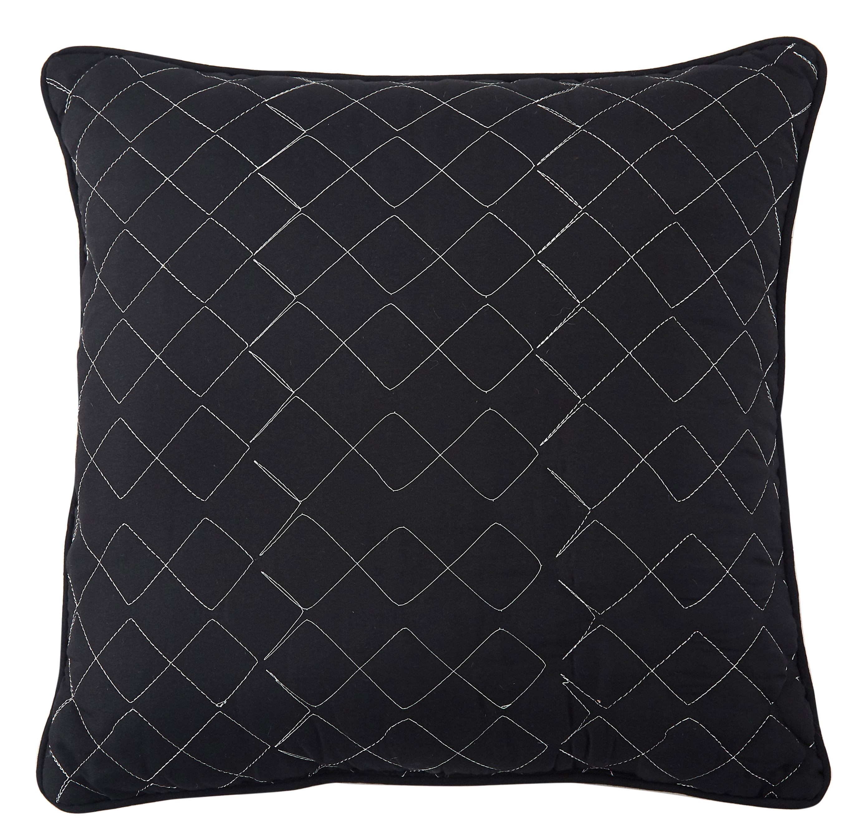 Dakota Fields 12 x 20 Rectangular Handwoven Jacquard Accent Lumbar Throw  Pillow, Sequins, Geometric Design, White, Black