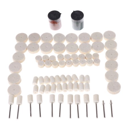 

JUNTEX 76Pcs Felt Grinding Pad Polishing Wheels Soft Brushes Kit For Dremel Rotary Tool