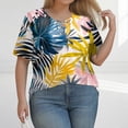 thumbnail image 2 of TQWQT Womens Plus Size Summer Tops Dressy Summer V Neck Criss Cross T Shirts Floral Graphic Tees Short Sleeve Blouses Dressy Casual Tunic Tops XL, 2 of 6