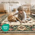 thumbnail image 4 of ODIKA 8'x10' Washable Area Rug Non-Slip Chair-Friendly Mat Vintage Boho Scroll Frame Distressed Border Scrolls Ornamental for Dining Room, Large Office, Lounge, 4 of 7