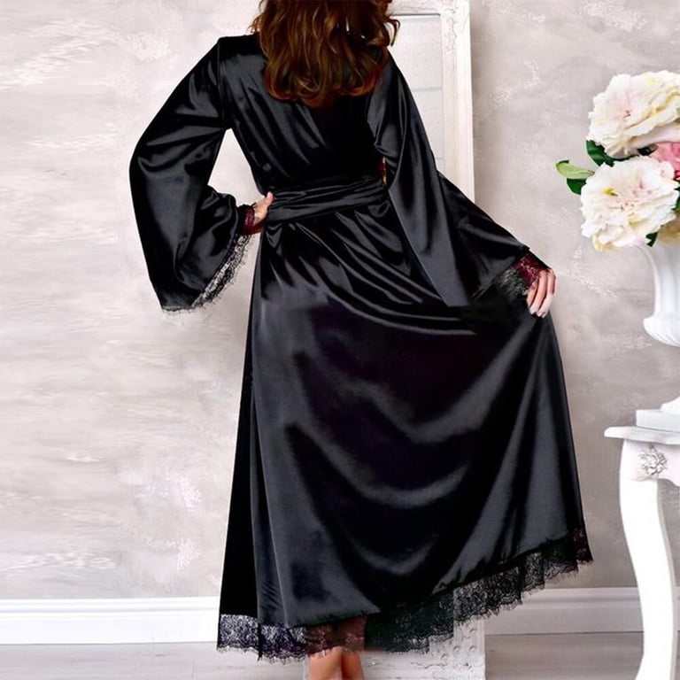 black satin fit and flare dress Azazie Aniko Black Fit and Flare Stretch Satin Dress