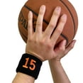 thumbnail image 3 of COUVER Embroidered Orange Number 7 Black Terry Cotton Athletic Wristbands 1 Pair (Mens), 3 of 11