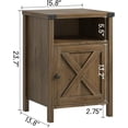thumbnail image 2 of 4 EVER WINNER Farmhouse Barn Door Side Table, Rustic Oak End Table with Barn Door Storage, Industrial Side Table for Living Room, 2 of 7