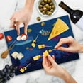 thumbnail image 4 of Cartoon Cutting Board, Underwater World Fish in Aquarium and Whale Crabs Jellyfish Bubbles Coral, Decorative Tempered Glass Cutting and Serving Board, Large Size, Multicolor and Blue, by Ambesonne, 4 of 5