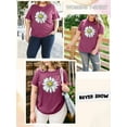 thumbnail image 4 of XCHQRTI Plus Size Daisy Women Tshirt Graphic Oversized Tees Short Sleeve Casual Tee, 4 of 8