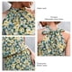thumbnail image 5 of Vestido corto con cuello halter y lazo en la espalda para mujer, vestido elegante de verano con cintura elástica y estampado floral para citas, amarillo L, 5 of 6