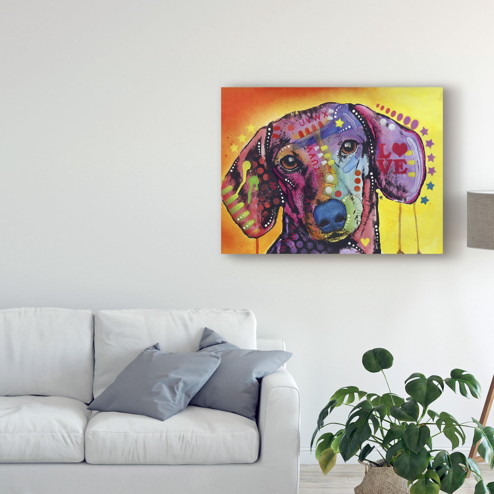 Dean Russo 'Tilt Dachshund Love' Canvas Art