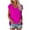 Hot Pink, variant on Summer Womens T Shirts Short Sleeve V Neck Low Neckline Solid Color Printed Loose Casual Top L