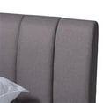 thumbnail image 2 of Baxton Studio Brita Mid-Century Modern Grey Fabric Upholstered Walnut Finished Wood King Size Bed, 2 of 9