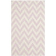 thumbnail image 2 of SAFAVIEH Dhurrie Bentley Chevron Zigzag Wool Area Rug, Pink/Ivory, 9' x 12', 2 of 7