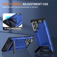 thumbnail image 3 of Jiahe Cover for Samsung Galaxy S22 Ultra, Slim Rugged with Adjustable Folding Invisible Kickstand,Shockproof Anti-Scratch Multi-Layer Protector Soft TPU Bumper Hard PC Case Cover, darkblue, 3 of 8