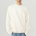 thumbnail image 2 of YLSDY Fashion Men's Long Sleeve Shirts Plus Size Casual Crewneck Pullover T-Shirt Loose Fit Textured Knit Tee Tops Stretch Blouse White L, 2 of 5