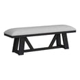 thumbnail image 1 of Picket House Furnishings Pinnacle Dining Bench with Light Gray Fabric - Charcoal, 1 of 7