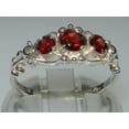 thumbnail image 2 of LBG British Made 925 Sterling Silver Natural Garnet Womens Trilogy Ring - 33 size options - Sizes 4 to 12 Available, 2 of 6