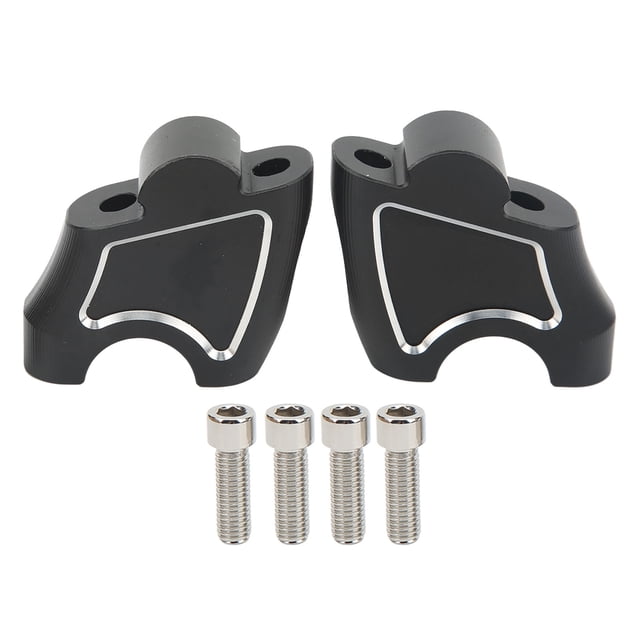 Handlebar Riser, Compact Handlebar Height Adapter Simple Installation For Motorcycle Black With White Strip