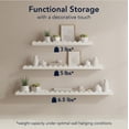 thumbnail image 4 of American Art Decor White Scallop Floating Wall Shelf Set of 3, Wood Picture Ledge Shelves with Lip, Shabby Chic Decorative Wall Shelves for Nursery, Gallery, Bathroom & Living Room Decor, 4 of 7