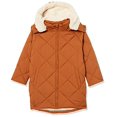 thumbnail image 2 of Essentials Girls Long Quilted Cocoon Puffer Coat, Light Brown, 3T, 2 of 2