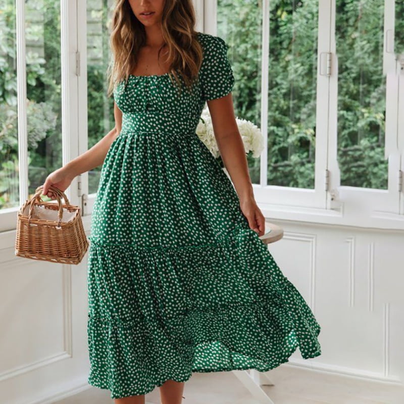 puff sleeve summer dress