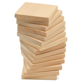 Wood Coaster Squares 4 x 4-inch, Pack of 50 Blank Wooden Squares for Crafts  4x4 with Rounded Edges for Decor, by Woodpeckers