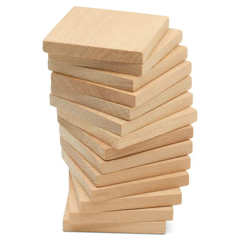 Unfinished Wood Pieces, 100-Pack Wooden Squares Cutout Tiles for Crafts, 1  x 1, PACK - Kroger