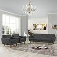thumbnail image 2 of Modway Engage Modern Fabric 3-Piece Sofa Set with Armchairs in Gray, 2 of 6