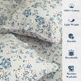 thumbnail image 4 of PixelForge 100% Cotton Queen Size Sheets,4 Piece Pure Percale Bed Sheets Set Deep Pocket Fits Mattress Upto 15",Floral Berry Vine Design, 4 of 7