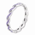 thumbnail image 3 of Sterling Silver Stackable Expressions Purple Enamel Braided Ring Size 7, 3 of 5
