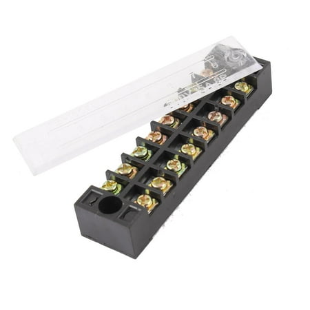 Barrier Terminal - Unique Bargains 600V 15A Dual Row 8P Screw Connection Barrier Terminal Block Strip 2 Pcs