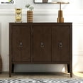 thumbnail image 1 of Bellemave Buffet Cabinet with Storage, 3 Door Sideboard with Adjustable Shelves, Wooden Console Table Cabinets, Coffee Bar Cabinet for Kitchen, Dining Room, Living Room, Entryway (Brown), 1 of 12