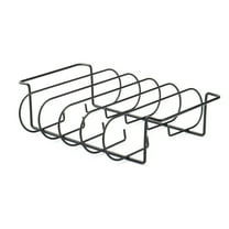 Non-Stick Stainless Steel Rib Rack for Grilling, Holds 4 Rib Racks for Grilling Grill Racks Black