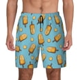 thumbnail image 2 of Picia Lemon Ice Cream pattern Mens Swim Trunks with Compression Liner Stretch Beach Shorts Quick Dry with Zipper Pockets No-Chafing Board Shorts-3X-Large, 2 of 9
