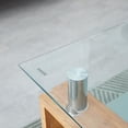 thumbnail image 5 of LUVCMFT Living Room Rectangle Glass Coffee Table, Center Table with Tempered Glass Top & Open Shelf, 2-Tier Tea Table Waiting Area Table for Home, Office, Reception Room, Style B, 5 of 6