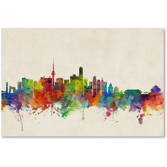 Trademark Fine Art "Beijing China Skyline" Canvas Art by Michael Tompsett