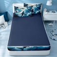 thumbnail image 4 of Erosebridal Cartoon Shark Zipper Twin Comforter Sets with Fitted Sheet and 2 Pillowcases, Coastal Animal Zipper Bedding Set, Navy Reversible, 4 of 7