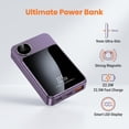 thumbnail image 3 of 20000mAh Magnetic Wireless Charger, Slim Battery Pack with LED Display, Portable Power Bank with Charging Pad for Travel & Multiple Devices - White, 3 of 9