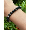thumbnail image 5 of Black Tourmaline With Quartz Crystal Bead Bracelet 6-8mm, Wholesale Genuine Black Tourmaline With Quartz Stretch Gemstone Bracelet, Gift for Men & Women (1), 5 of 9
