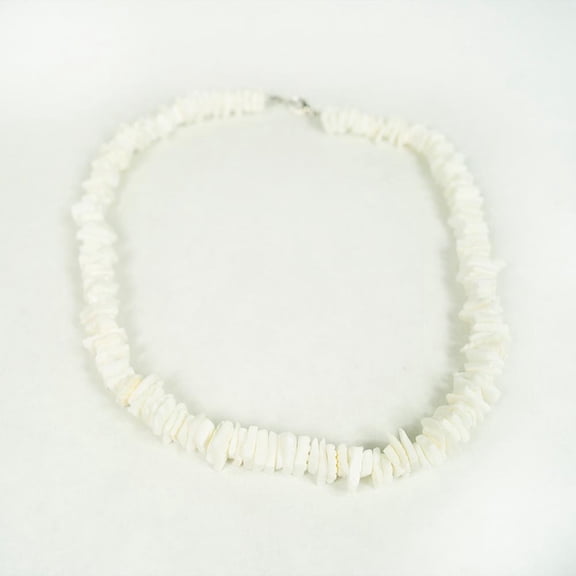 16" White Puka Shell Necklace - Luau Jewelry