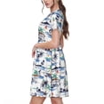 thumbnail image 2 of Disketp Hawaii Palms para Vestido de Manga Corta para Mujeres, Vestidos de Verano para Mujeres, Casual y Holgado para la Playa, 2 of 6