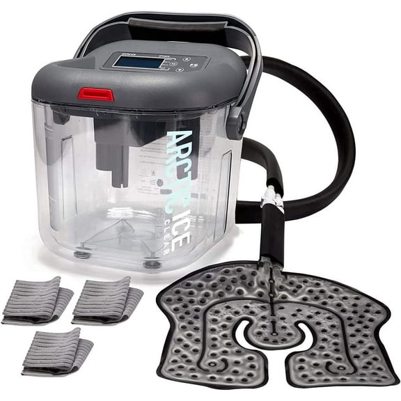 Circulating Cold Water Therapy Ice Machine Gen 2 by Arctic Ice Clear – for Knee, Elbow, Shoulder, Back Pain, Swelling, Sprains, Injuries (Arctic Ice Clear) (with Universal Pad)