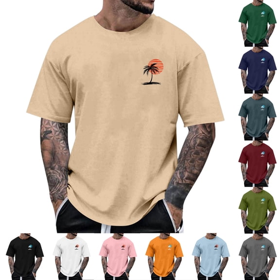 Momasggi Hawaiian T Shirt for Men Summer Short Sleeve Shirts Loose Fit Crew Neck Tshirts Fashion Graphic Tees Casual Beach Vacation Tops Black M