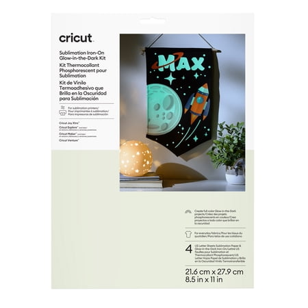 Cricut® Sublimation Glow-in-the-Dark Iron-On™ Vinyl Kit – 8.5 in x 11 in (4 ct)