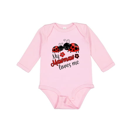 

Inktastic My Mawmaw Loves Me with Cute Ladybugs Gift Baby Boy or Baby Girl Long Sleeve Bodysuit