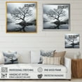 thumbnail image 4 of Designart "Stormy Gray Emotional Treescape" Tree Monochrome Floater Framed Canvas Prints, 4 of 5